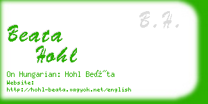 beata hohl business card